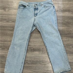 Vintage 90s Lee High Rise Mom Jeans Faded Light Blue High Waist (34x28.5) Used